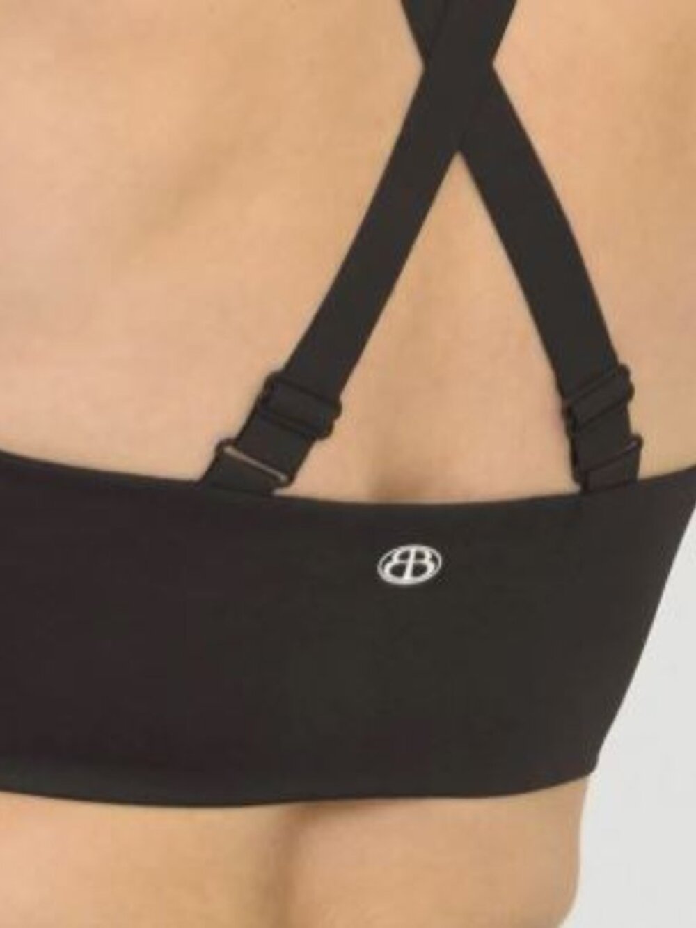 Organic Basics Black Molded Cup Active Cross Back Adjustable Strap Sports Bra - Picture 4 of 4